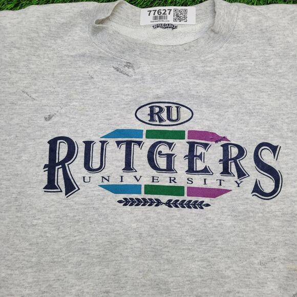 Vintage 80s Rutgers University Sweatshirt Womens XL 22x23 - Picture 15 of 16